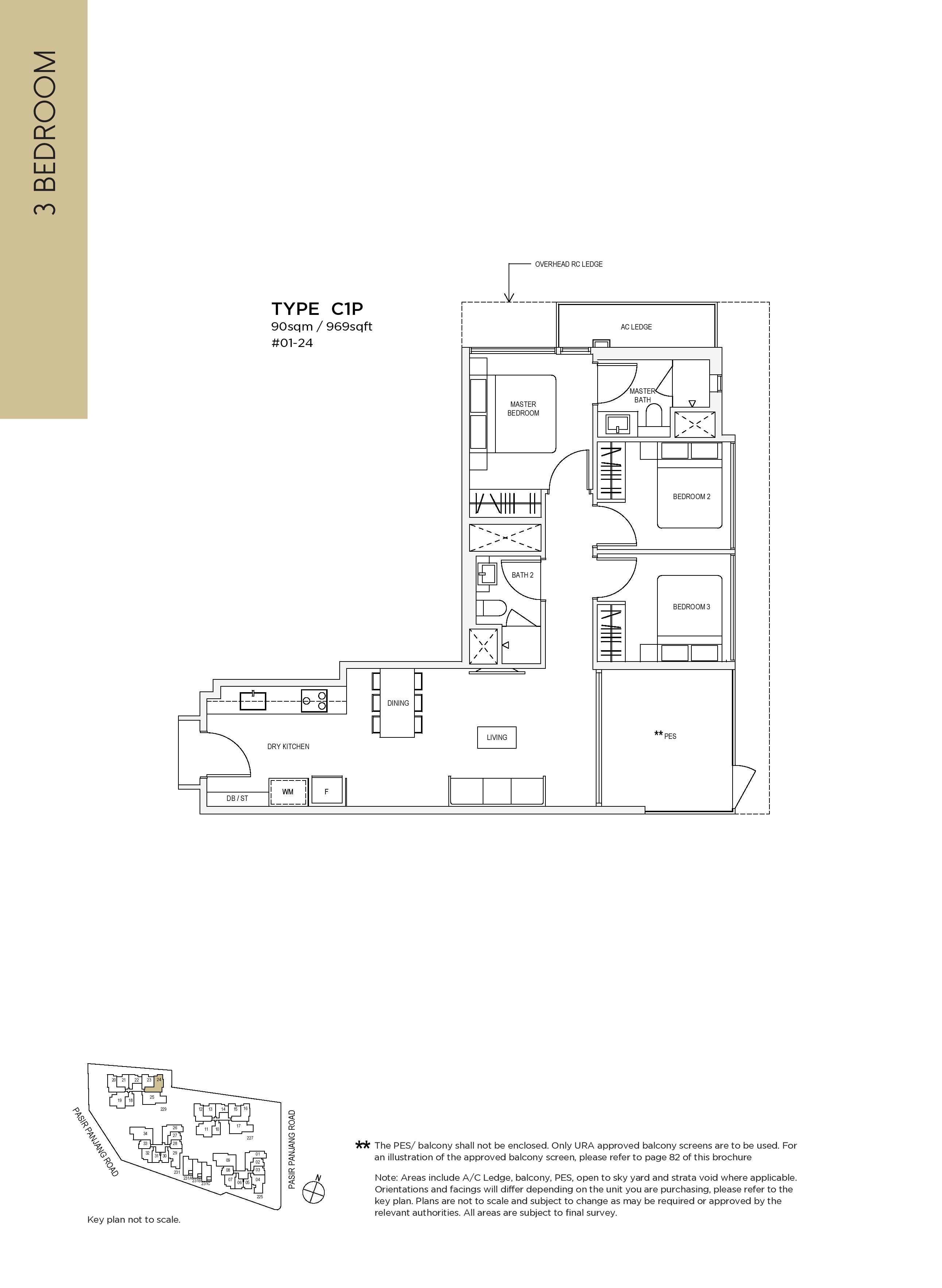 The Verandah Residences 3 Bedroom Floor Plans Type C1P