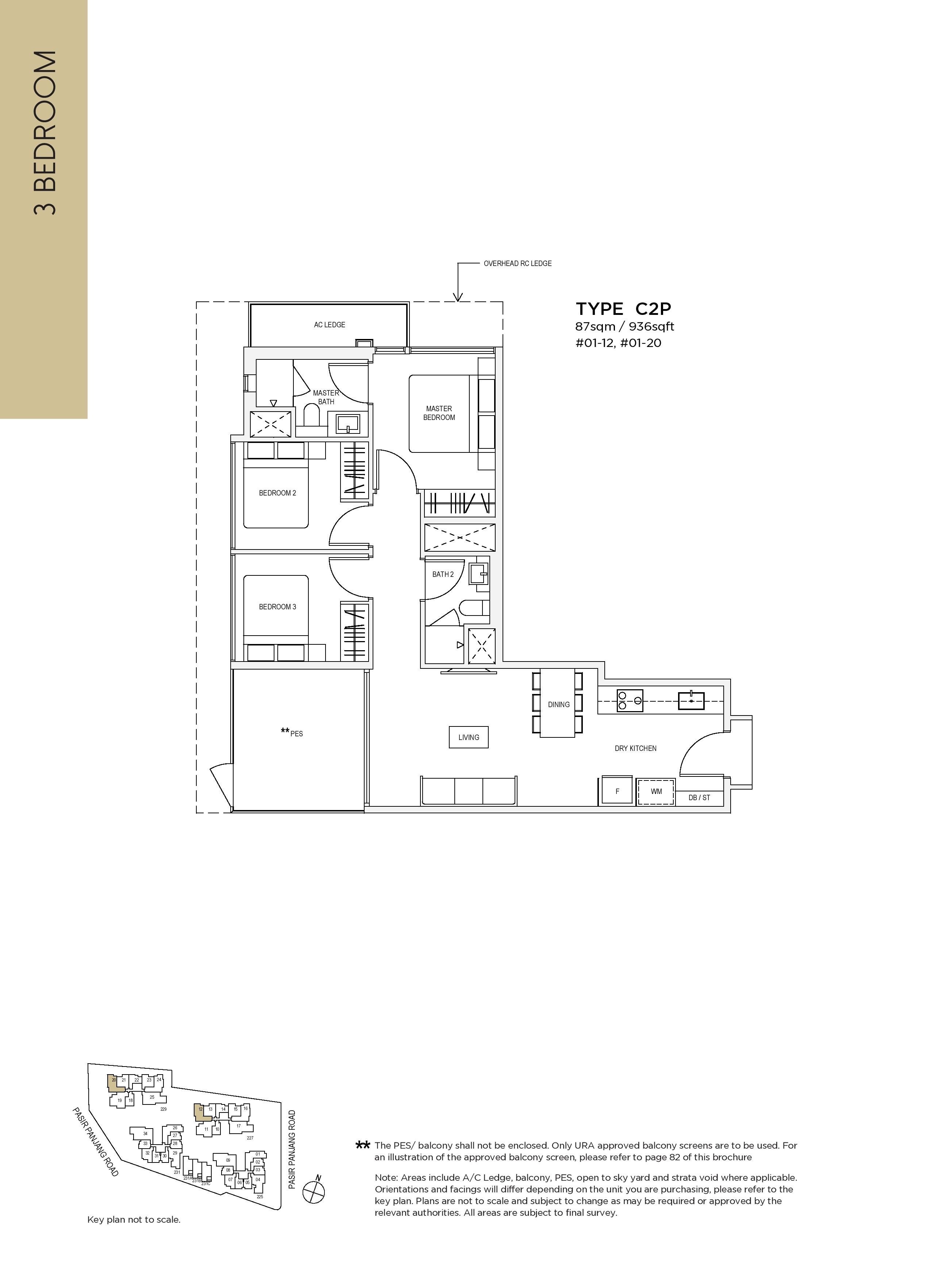 The Verandah Residences 3 Bedroom Floor Plans Type C2P